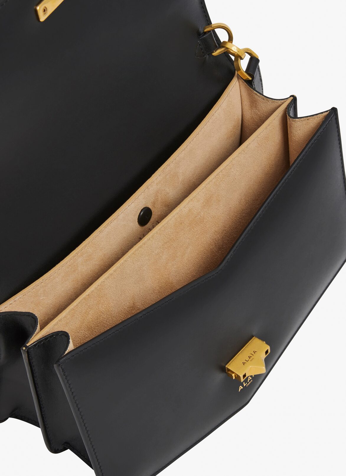 Le Papa east west bag in box calfskin ALAÏA BLACK LE PAPA EAST WEST BAG IN BOX CALFSKIN